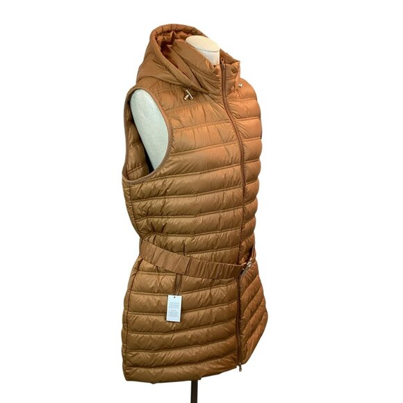 Lands End HyperDRY 800 FP Down Puffer Womens 1X Vest Water-Resistant Hood & Belt - Picture 6 of 16